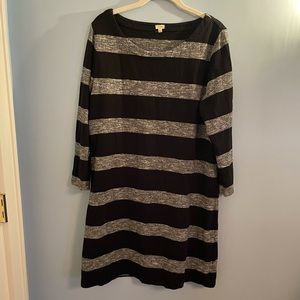 Striped long sleeve mini dress